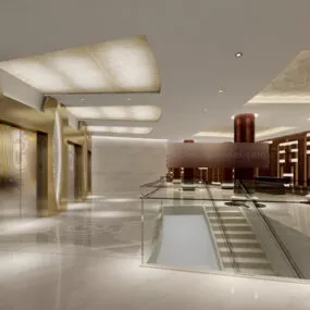 Elevator Corridor Interior V8 3d model