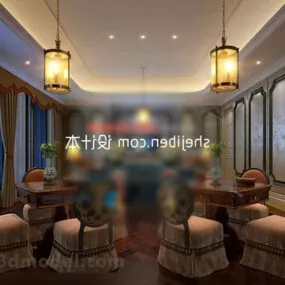 European Restaurant Interior V8 3d model
