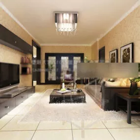 Modern Living Room Interior V21 3d model