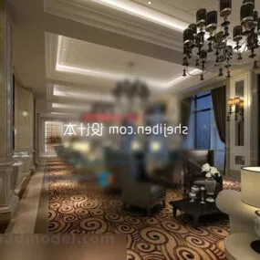 Grand Master Living Room Interior 3d model