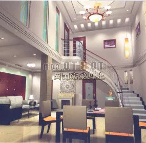 Duplex Space Living Room Interior 3d model