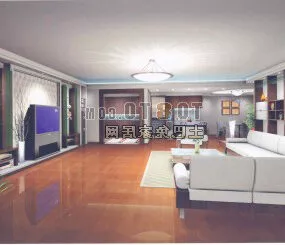 Old Style Living Room Interior 3d model