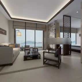 Contemporary Design Living Room Interior 3d model