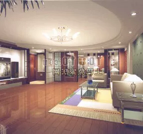 Old Style Living Room Interior V2 3d model