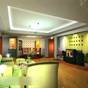 Modern Living Room Interior V23 3d model