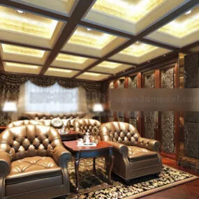 Classic Private Room Interior 3d model