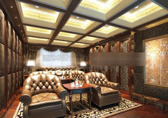 Classic Private Room Interior 3d model Classic Private Room Interior 3d model