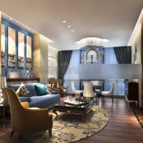 Classic House Private Room Interior 3d model