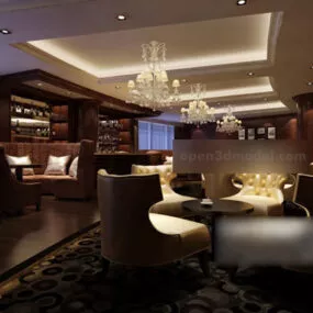 European Lighting Dinning Room Interior 3d model