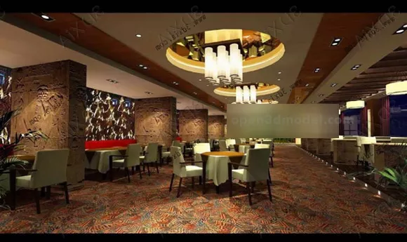Vintage Style Restaurant Interior 3d model Vintage Style Restaurant Interior 3d model