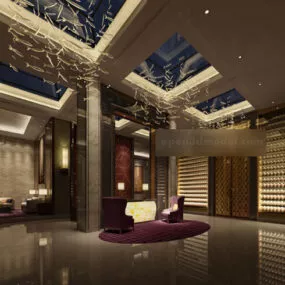Office Hall Interior V10 3d model