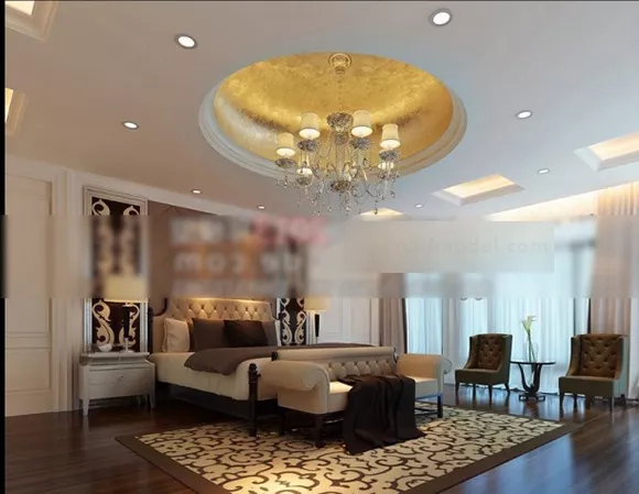 Royal Ceiling Bedroom Interior 3d model Royal Ceiling Bedroom Interior 3d model