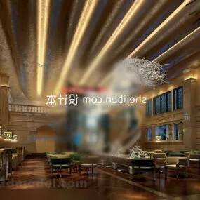 Restaurant Ceiling Decor Interior 3d model