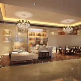 Classic Living Room Style Interior 3d model