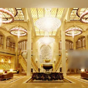 Hotel Hall Interior V1 3d model