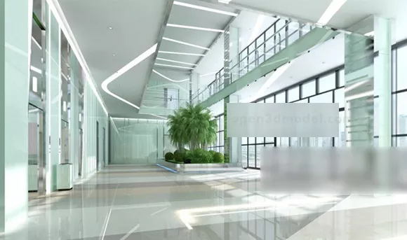 White Corridor Interior 3d model White Corridor Interior 3d model