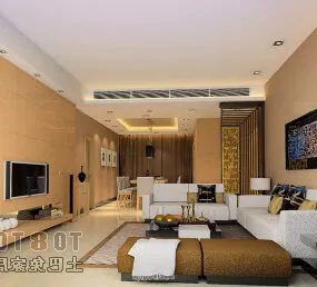 Apartment Design Modern Living Room Interior 3d model