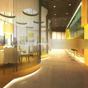 Restaurant Bar Counter Interior V1 3d model