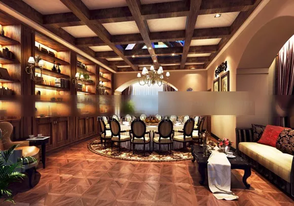 Wooden Restaurant Private Room Interior 3d model Wooden Restaurant Private Room Interior 3d model