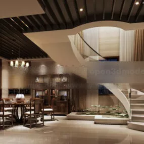 Modern Design Restaurant Interior V1 3d model