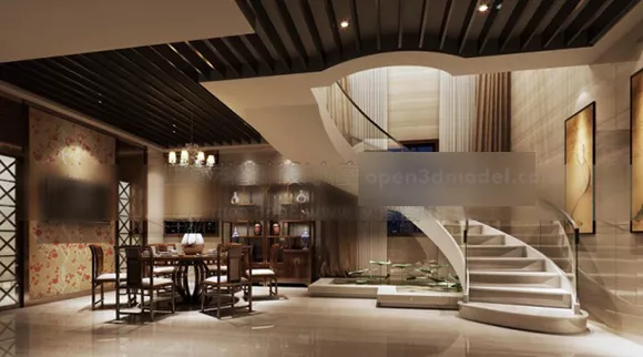 Modern Design Restaurant Interior V1 3d model Modern Design Restaurant Interior V1 3d model