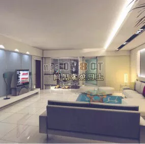 Living Room Simple Style Interior 3d model
