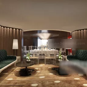 Restaurant Private Room Interior V4 3d model
