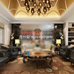 European Living Room Interior V40 3d model