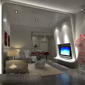Modern Living Room Interior V24 3d model