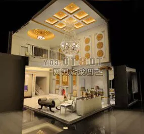 European Living Room Interior V41 3d model