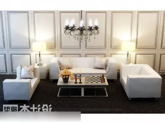 Simple Style Sofa Combination Interior 3d model Simple Style Sofa Combination Interior 3d model