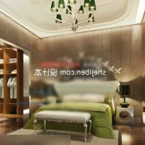 Modern Bedroom Interior V11 3d model