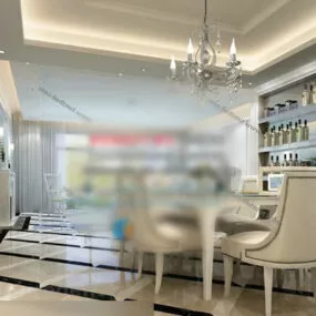 European Dinning Room Interior V4 3d model