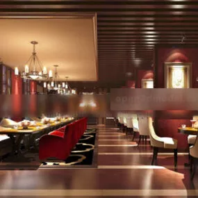 Western Dinning Room Interior 3d model