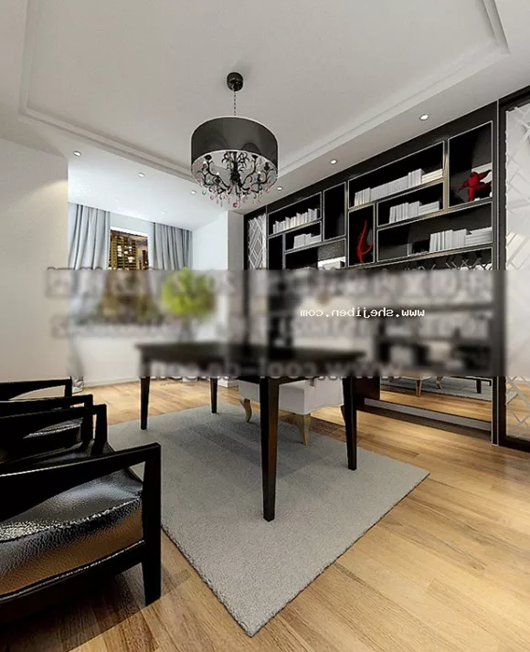 Villa Modern Study Room Interior 3d model Villa Modern Study Room Interior 3d model