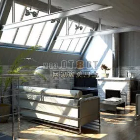 Small Living Room Interior V3 3d model