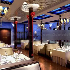 European Dinning Room Interior V5 3d model