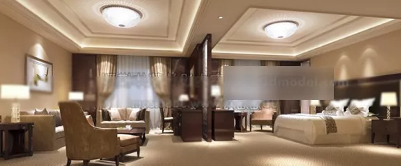 Luxury Decor Hotel Room Interior 3d model Luxury Decor Hotel Room Interior 3d model