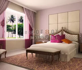 European Girl Style Bedroom Interior 3d model