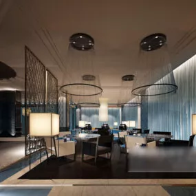 Contemporary Decor Restaurant Interior 3d model