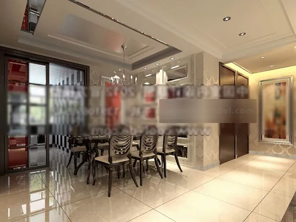 Modern Home Dinning Room Interior 3d model Modern Home Dinning Room Interior 3d model