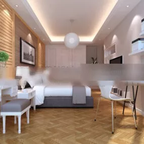 Modern Design Bedroom Interior V2 3d model
