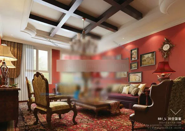 Country Style European Living Room Interior 3d model Country Style European Living Room Interior 3d model