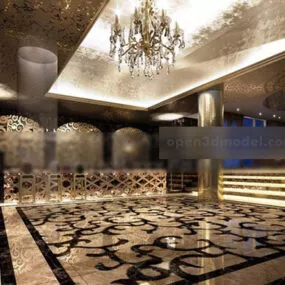 Vintage Hotel Lobby Interior 3d model