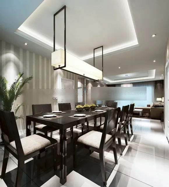 Black White Home Dinning Room Interior 3d model Black White Home Dinning Room Interior 3d model