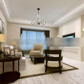 Modern Design Living Room Interior V1 3d model