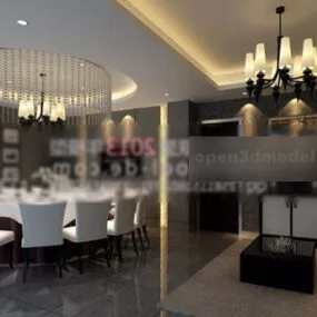 Home Restaurant Private Room Interior 3d model