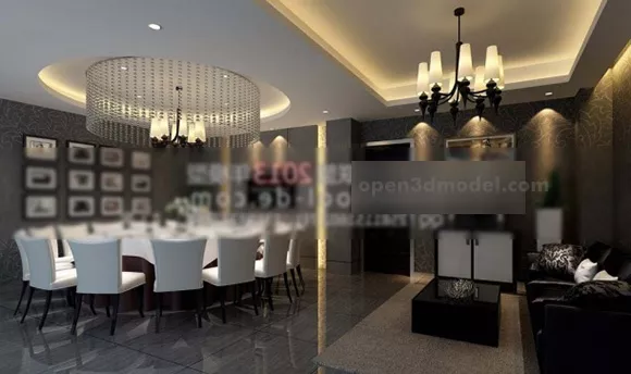 Home Restaurant Private Room Interior 3d model Home Restaurant Private Room Interior 3d model