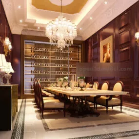 Restaurant Private Room Interior V5 3d model