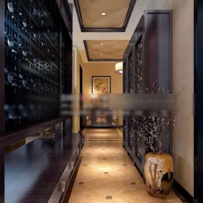 Chinese Style Entrance Passage Interior V1 3d model